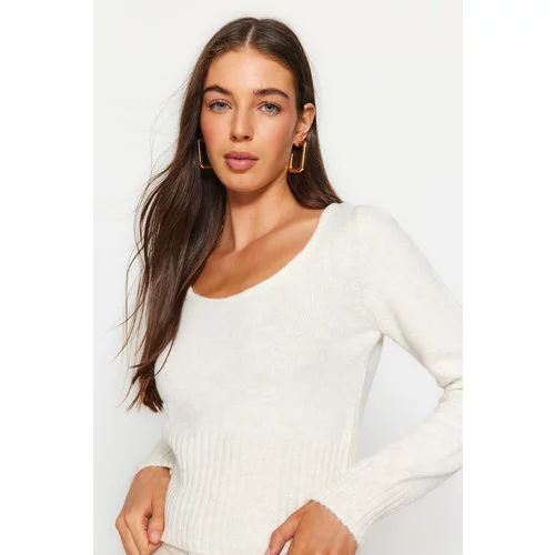 Trendyol Sweater - Ecru - Regular fit