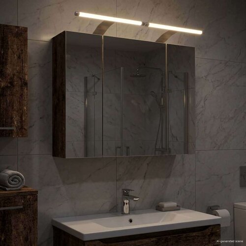  Kupaonski ormar s ogledalom Staro drvo 60 x 14 5 x 50 cm Cene