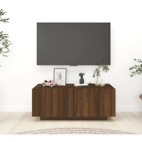 The Living Store TV omarica rjav hrast 100x35x40 cm inženirski les - TV Omarica, (21375162) Slike