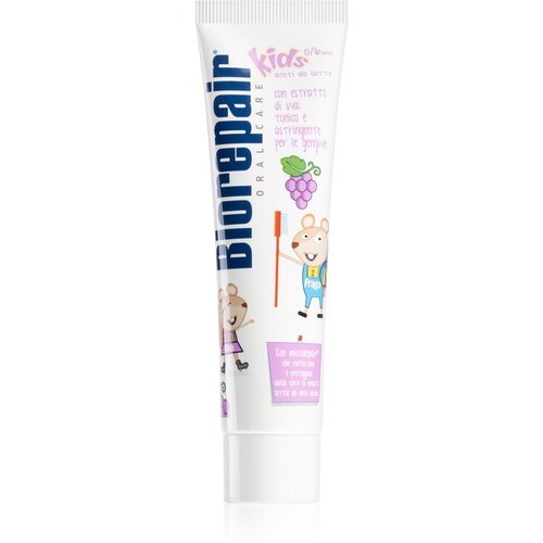 Biorepair Kids 0-6 zubna pasta za djecu za obnavljanje zubne cakline Grape 50 ml Slike