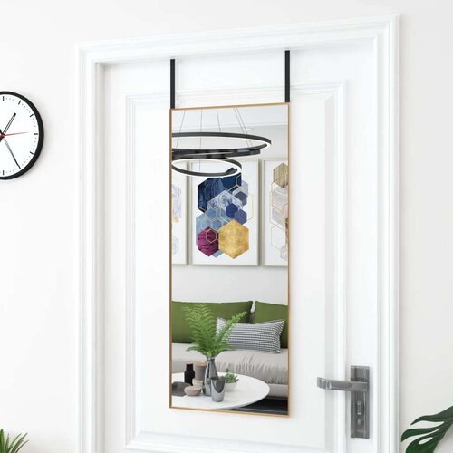  Ogledalo za vrata zlatno 40 x 100 cm od stakla i aluminija Cijene