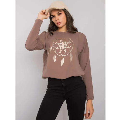 Fashion Hunters RUE PARIS Brown blouse with long sleeves