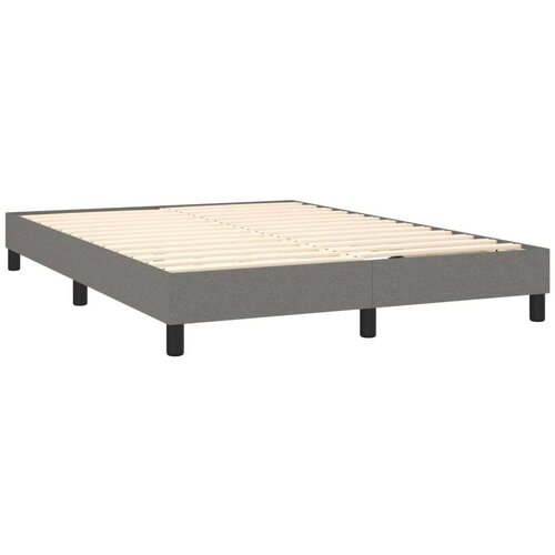  Krevet s oprugama i madracem tamnosivi 140x190 cm od tkanine Slike