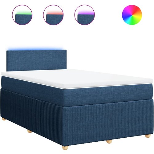vidaXL Box spring postelja z vzmetnico modra 120x190 cm blago, (21306768) Cene