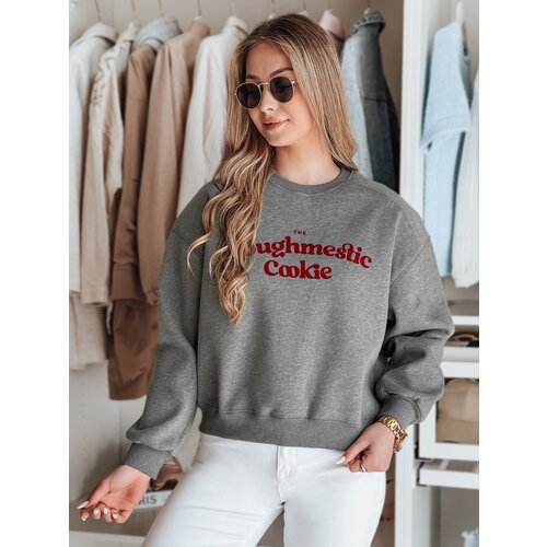 DStreet Bluza damska oversize z nadrukiem COOKIES ciemnoszara Cene