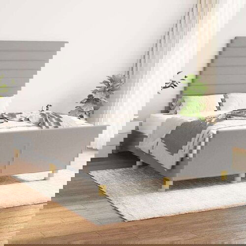  Okvir za krevet s uzglavljem svjetlosivi 120x200 cm od tkanine Slike
