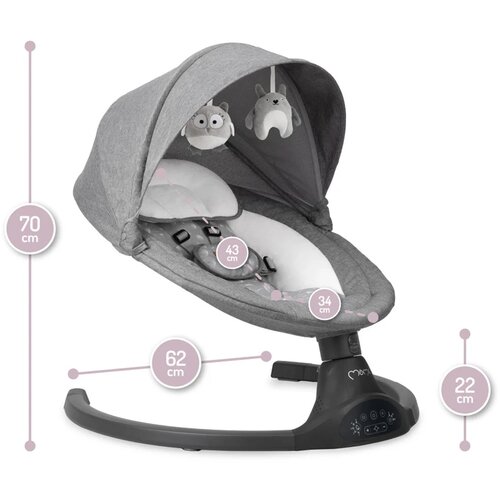 Momi njihalica za bebe Lami Dark Grey, 0-9kg Slike