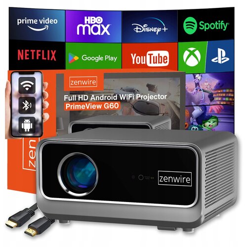 Zenwire PrimeView G60 pametni projektor Full HD 1080p, podpora 4K, Android/Google TV 14, WiFi 6, BT 5.2, 1300 ANSI, (5000193568) Cene