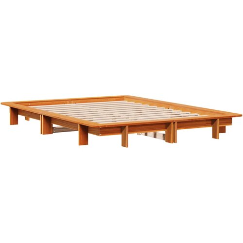 vidaXL Posteljni okvir voščeno rjav 135x190 cm trdna borovina, (21292263) Cene