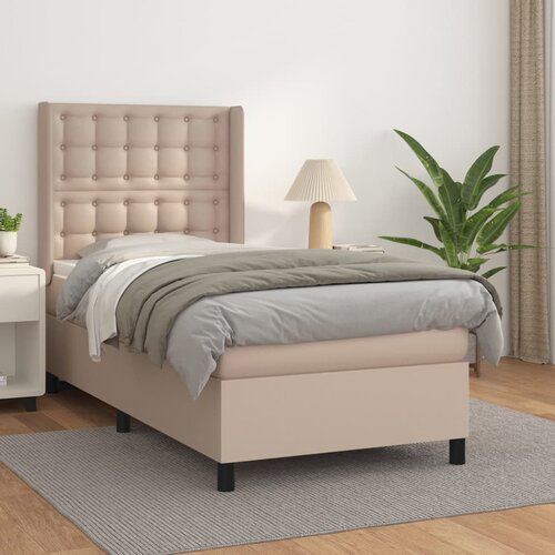 The Living Store Box spring postelja z vzmetnico kapučino 80x200 cm umetno usnje - Box Spring Postelja, (21521533) Slike