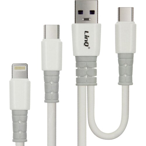 LINQ 4 v 1 napajalni kabel 60 w, dvojni vhod usb / usb-c na dvojni izhod usb-c / lightning - crn, (20649941) Slike