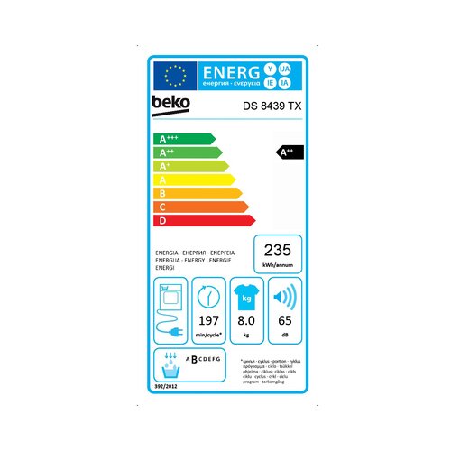 Beko ds 8439 tx ma&amp;scaron;ina za su&amp;scaron;enje ve&amp;scaron;a Slike