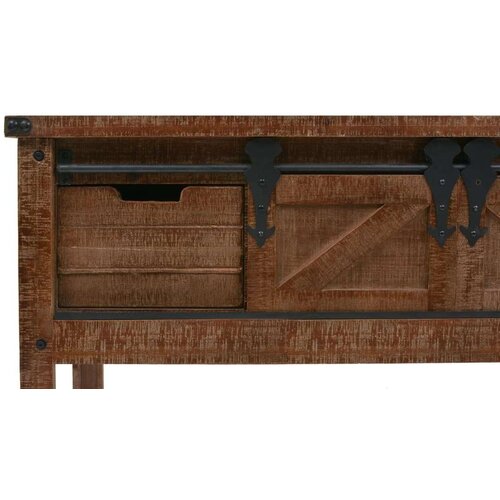 VidaXL Konzolni stol od masivne jelovine 131 x 35,5 x 75 cm smeđi Slike