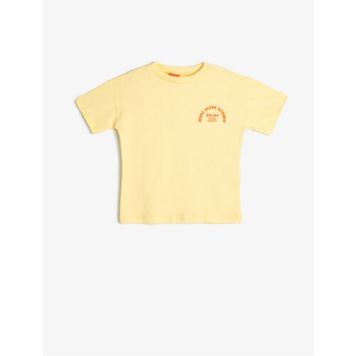 Koton Basic T-Shirt Print Detailed Short Sleeve Crew Neck Cotton Cene
