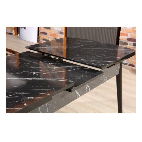 Hanah home Trpezarijski sto Bendir 132x79x76.5cm Crno-bijeli Cene