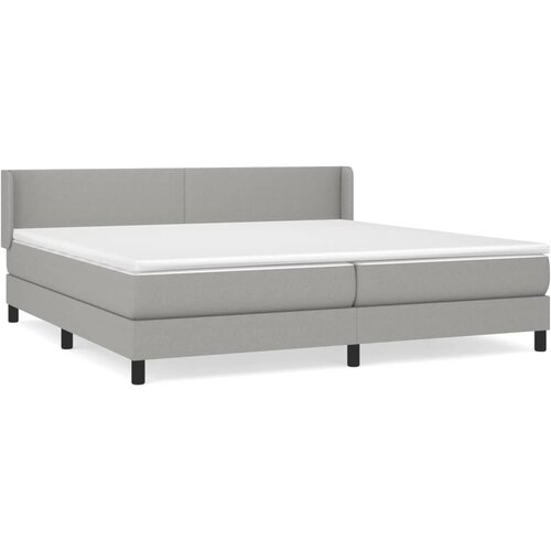 Maison Chic Box spring postelja - Vzmetna postelja z vzmetnico svetlo siva 200x200 cm blago SL13463, (21904103) Cene