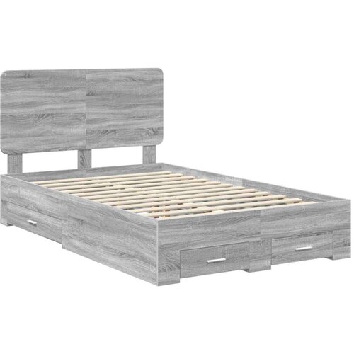  Okvir za krevet s uzglavljem Siva Sonoma 135 x 190 cm Slike
