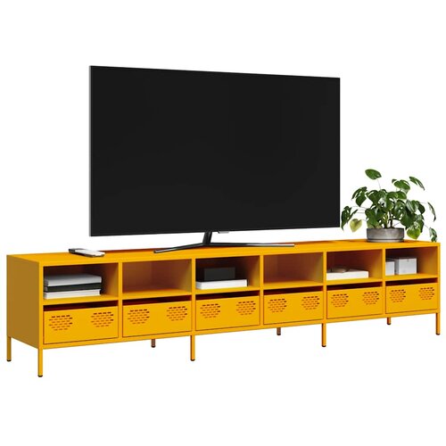 TV ormarić senf žuta 202x39x43,5 cm hladno valjani čelik Cene