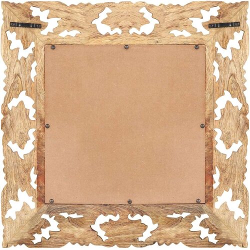 VidaXL Ručno izrezbareno ogledalo smeđe 50 x 50 cm masivno drvo manga Slike