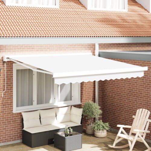 VidaXL automatska uvlačiva tenda bijela 350x250 cm, tenda zamjenska tkanina za okvir 3.5x2.5 m bijela Slike