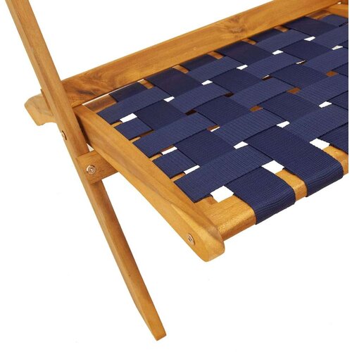 vidaXL Zložljiv vrtni stol 2 kosa moder trden akacijev les in tkanina Cene