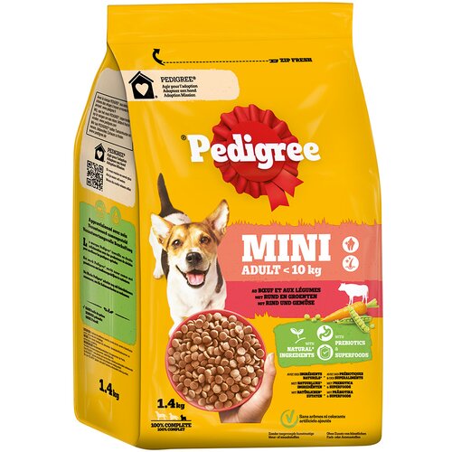 Pedigree Mini Adult <10 kg z govedino in zelenjavo - Varčno pakiranje: 6 x 1,4 kg Cene