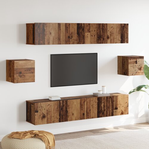 vidaXL Set TV komoda 6 pcs Staro drvo 80 x 30 x 30 cm boja drva Cijene