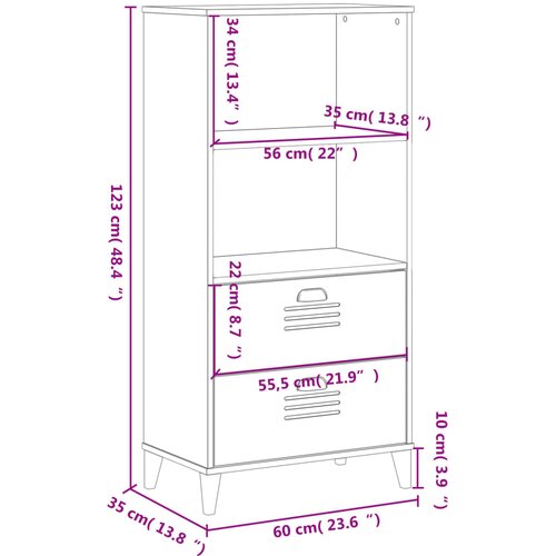  Regal za knjige VIKEN bijeli 60 x 35 x 123 cm konstruirano drvo Slike