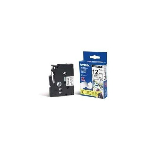Brother Savitljiva laminirana traka, 12 mm, Črna na beli Slike