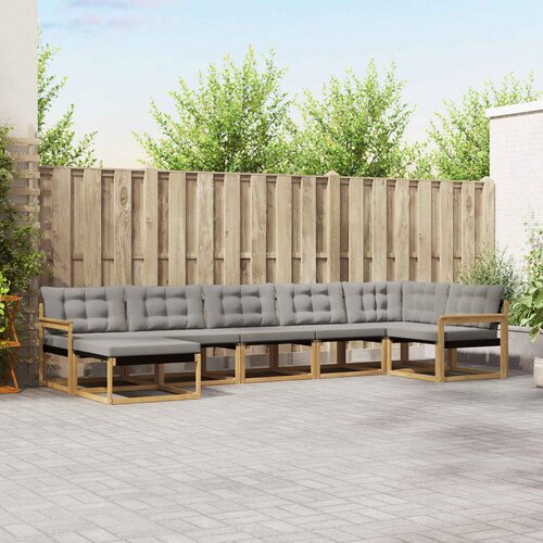  Set vanjskih sofa 7 kom. Bijela i svjetlosiva 406 x 168,5 x 73 cm Cene