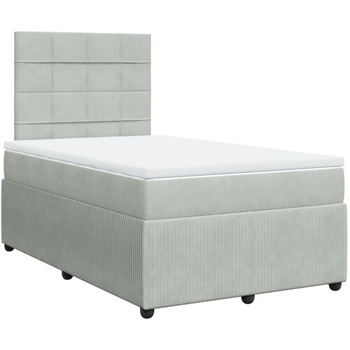 Maison Chic Box spring postelja - Vzmetna postelja z vzmetnico svetlo siva 120x190 cm žamet SL23425, (21891511) Cene