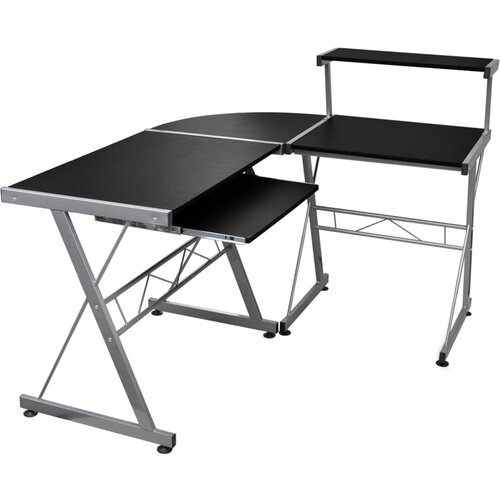 vidaXL Kotna računalniška miza črna 132x112x99 cm inženirski les Cene