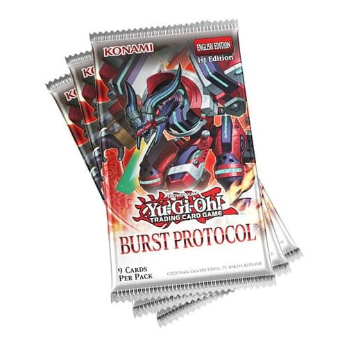 Yugioh TCG Burst Protocol tuckbox, 3 booster paketa Slike