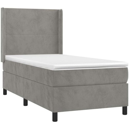 Box spring krevet s madracem svjetlosivi 90x190 cm bar&amp;scaron;unasti Slike