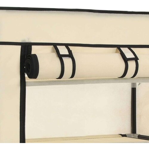 VidaXL 282429 shoe cabinet with cover cream 58x28x106 cm fabric Slike