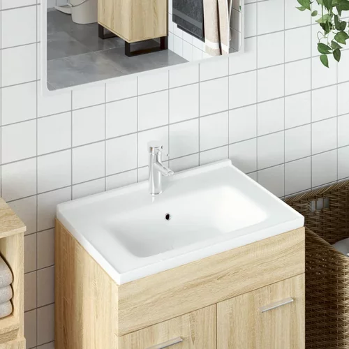 vidaXL Kupaonski umivaonik bijeli 61x48x19 5 cm pravokutni keramički