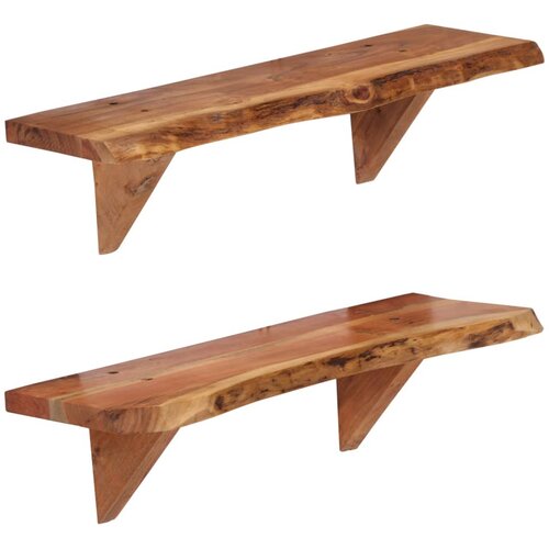  Zidne police od masivnog bagremovog drva 2 kom 60 x 20 x 18 cm Cijene