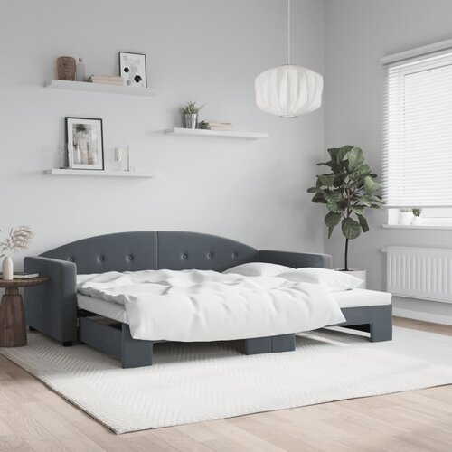  Dnevni krevet s pomoćnim ležajem bez madraca tamno siva 90x190 cm Cijene