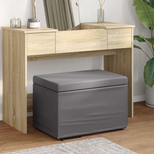 Stolica Siva 61 x 41 x 40 cm Umjetna Koža i Fino Radeći Drvo - Siva 60 cm Umjetna koža Cene