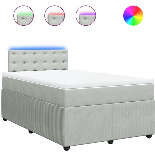 Maison Chic Box spring postelja - Vzmetna postelja z vzmetnico svetlo siva 120x200 cm žamet SL16850, (21895001) Cene
