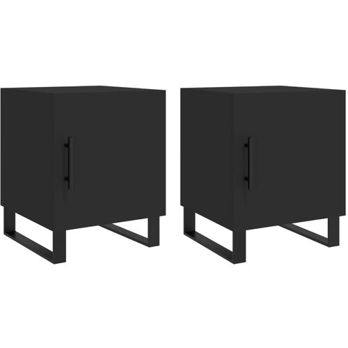 Maison Chic Dvo delni komplet Nočne omarice - Nočne mize črna 40x40x50 cm inženirski les, (21687851) Slike