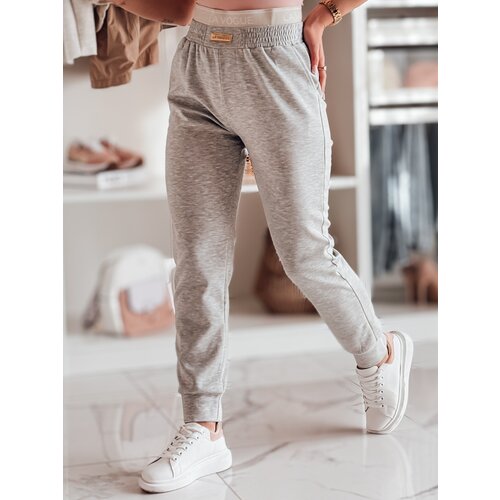 DStreet Spodnie dresowe damskie slim fit LA VOGUE szare Cene