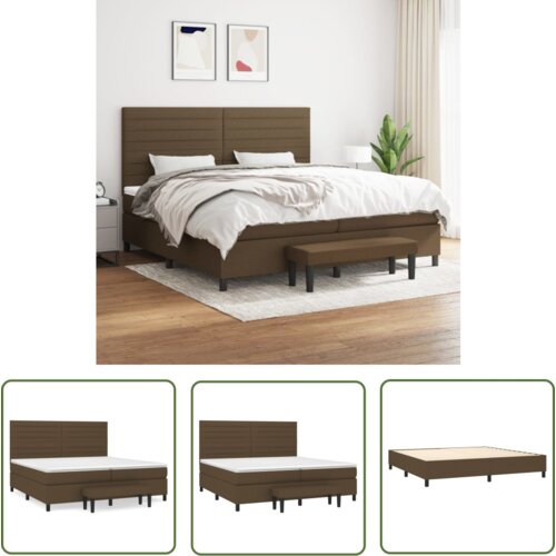 The Living Store Box spring postelja z vzmetnico temno rjav 200x200 cm blago - Box Spring Postelja, (21737358) Cene