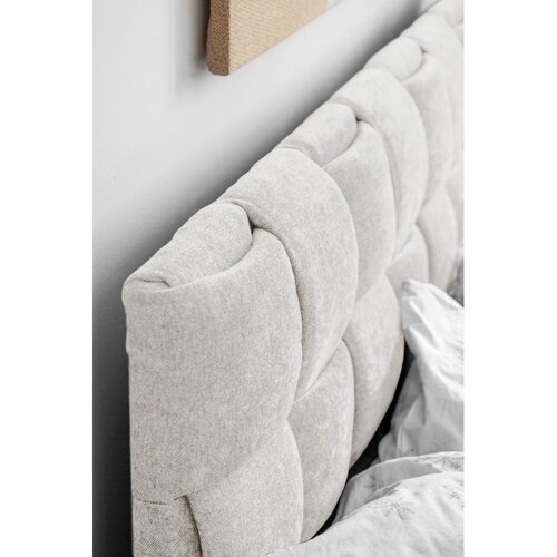 Miuform Kremno bela oblazinjena zakonska postelja z letvenim dnom 160x200 cm Eve &amp;ndash; Slike