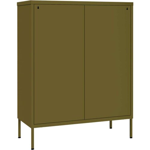 VidaXL Omarica s predali olivno zelena 80x35x101,5 cm jeklo Slike