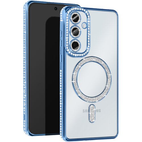 AVIZAR Diamantno ohi&scaron;je za Samsung Galaxy A35 MagSafe Contour Strass, Svetlo modra, (5000015890) Cene