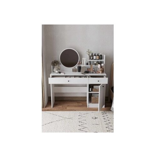 Hanah home Stol za &amp;scaron;minkanje Harmony 2 Okrugli, 124 x 135 x 40 cm, Bijeli Slike