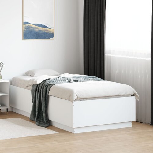 Furnova Posteljni okvir z LED lučkami bel 90x190 cm inženirski les, (21940640) Slike