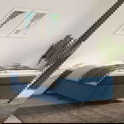 Box spring krevet s madracem tamnoplavi 120 x 200 cm baršunasti Cijene