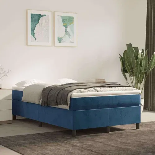 Box spring krevet s madracem tamnoplavi 120 x 200 cm baršunasti